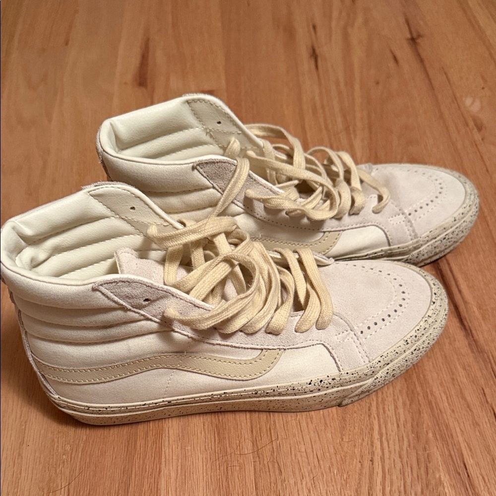 Vans High-Top Sneakers with Cream and White Accents